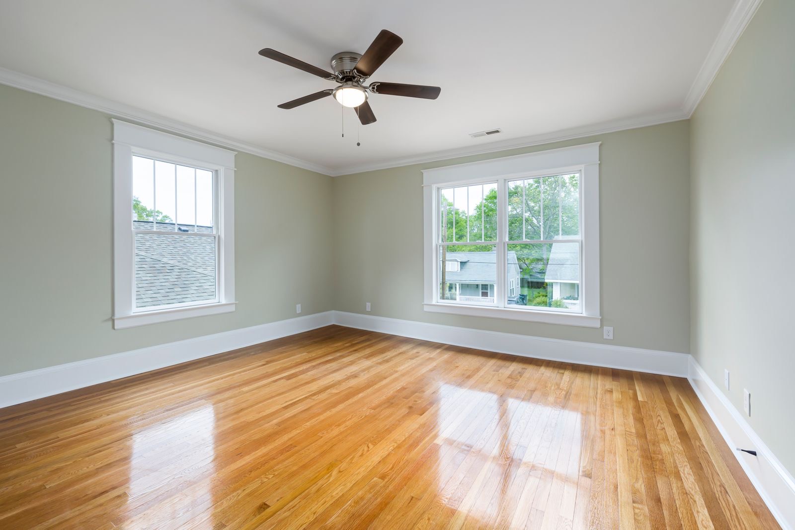 A beautifully finished hardwood floor after refinishing